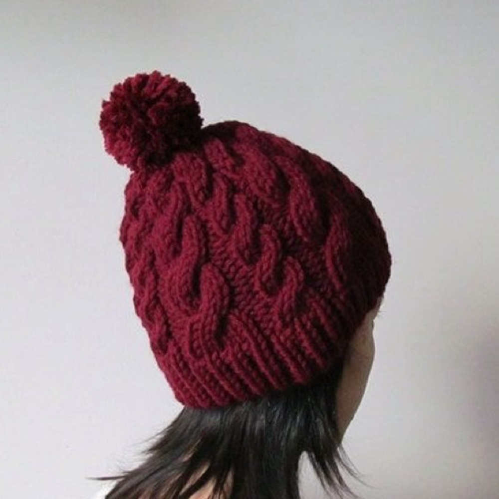 Zara burgundy beanie